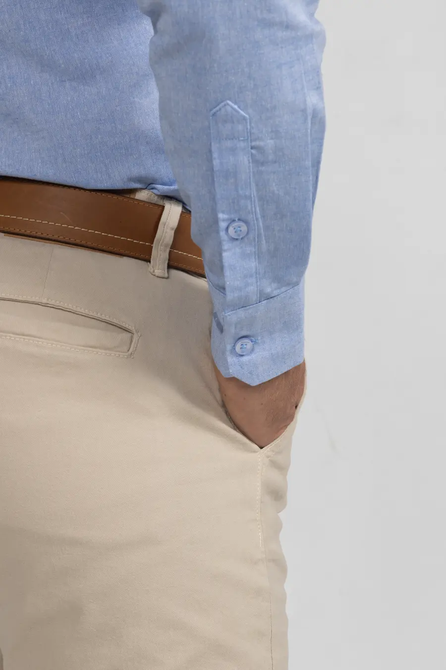 Camisa Manga Larga para Hombre Azu Claro 11004