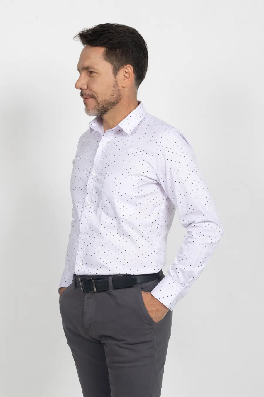 Camisa Manga Larga para Hombre Blanco 11010