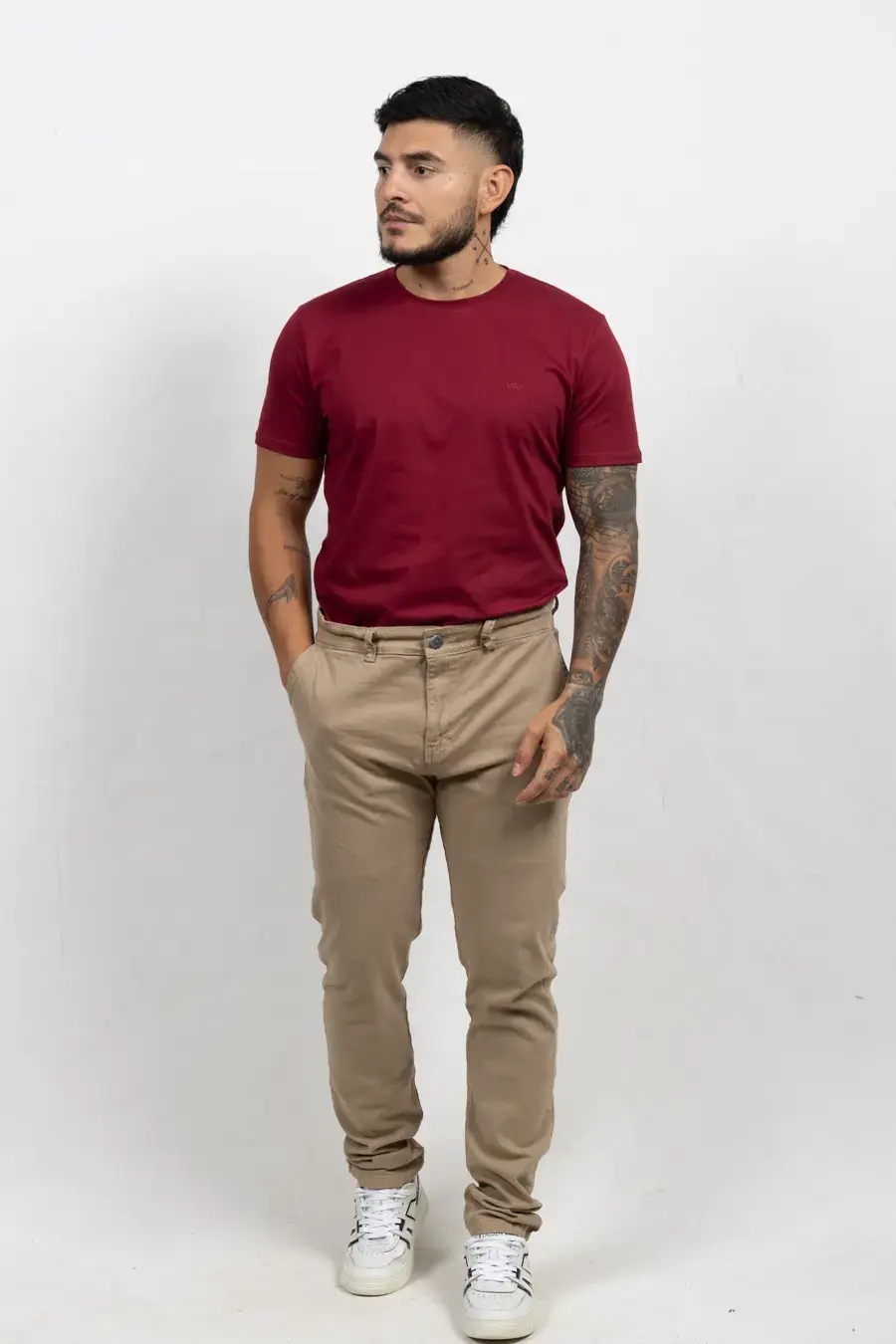 Pantalón Tipo Chino Regular Fit para Hombre Caki 150302