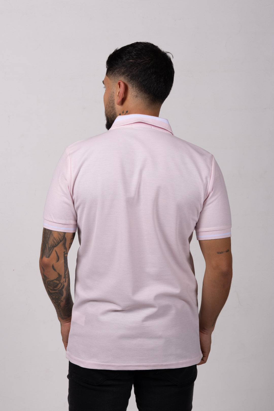 Camiseta Tipo Polo de Hombre. Rosado - 170501