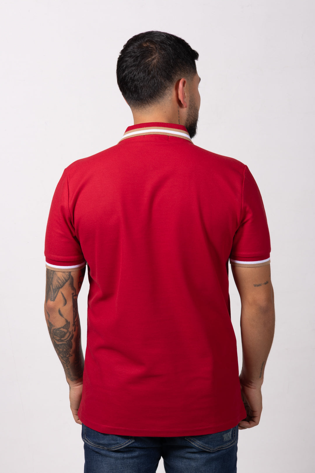 Camiseta Tipo Polo de Hombre. Rojo - 170509