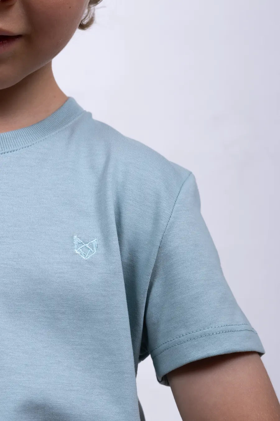 Camiseta Para Niño Cuello Redondo Verde Agua 180102