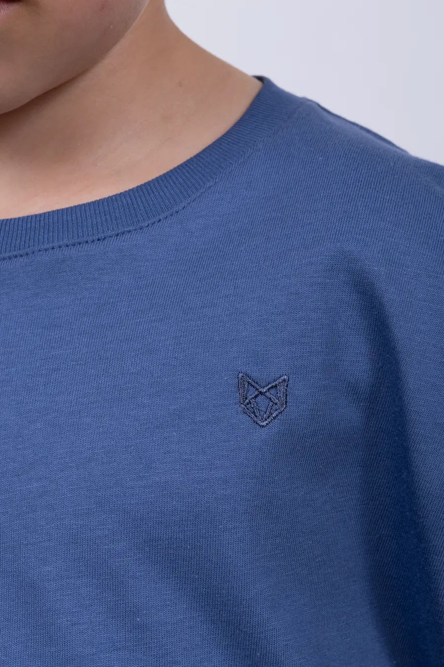 Camiseta Para Niño Cuello Redondo Azul Indigo 180107
