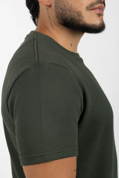 Camiseta de Hombre Con Textura Verde Militar 100807