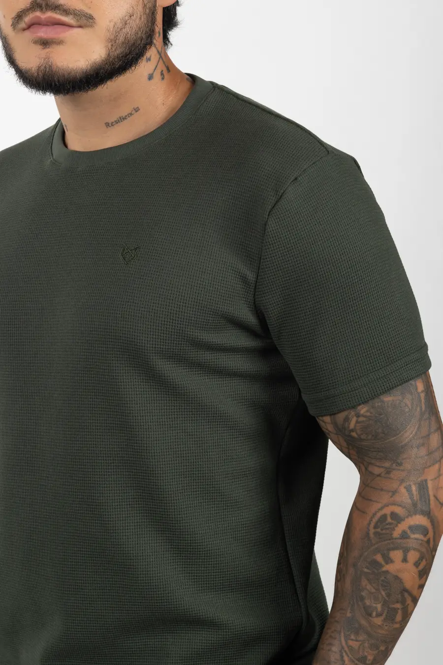 Camiseta de Hombre Con Textura Verde Militar 100807