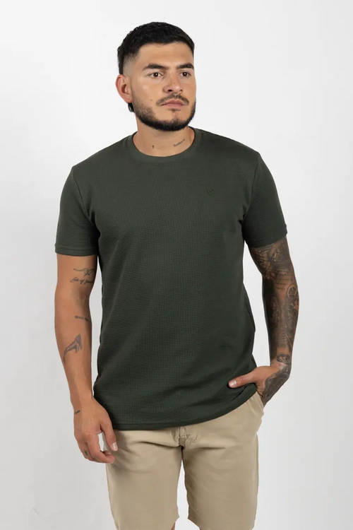 Camiseta de Hombre Con Textura Verde Militar 100807