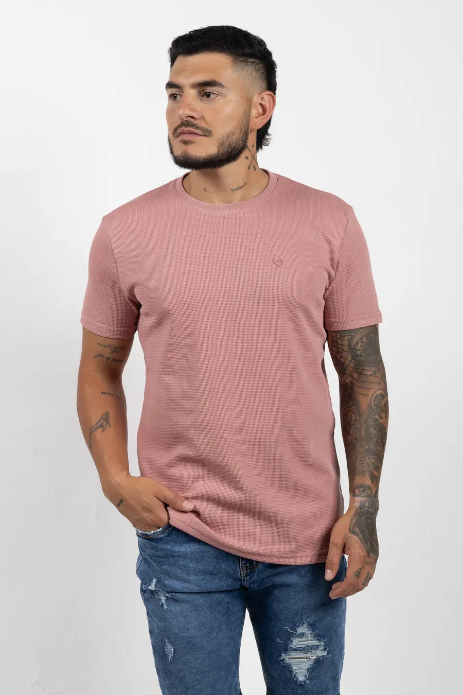Camiseta de Hombre Con Textura Rose 100808