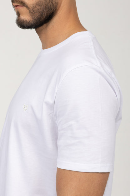 Camiseta de Hombre Slim Fit Manga Corta Cuello Redondo. Blanco - 101001