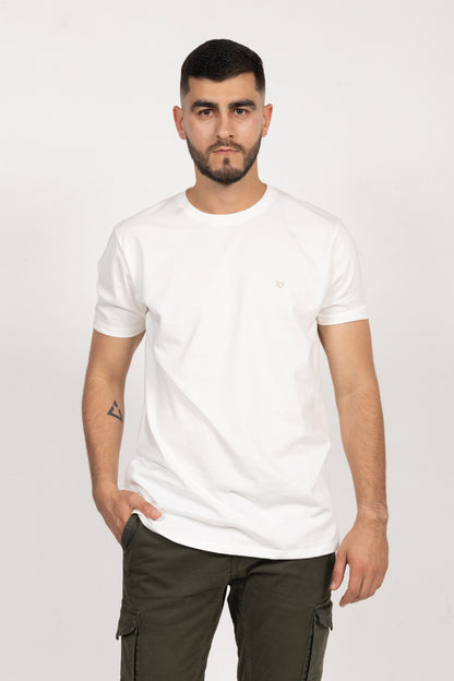 Camiseta de Hombre Slim Fit Manga Corta Cuello Redondo. Beige - 101002