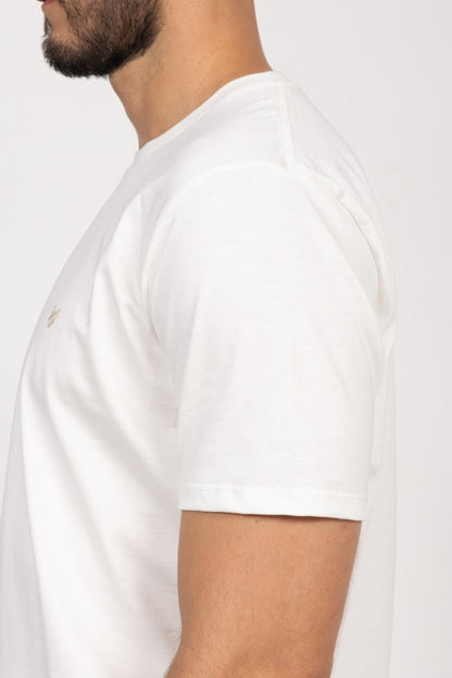 Camiseta de Hombre Slim Fit Manga Corta Cuello Redondo. Beige - 101002