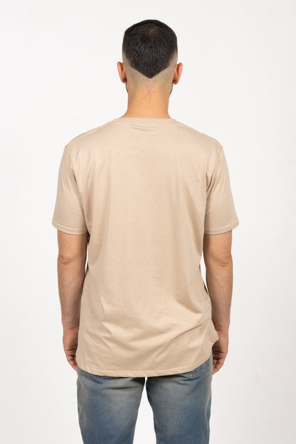 Camiseta de Hombre Slim Fit Manga Corta Cuello Redondo. Arena - 101004