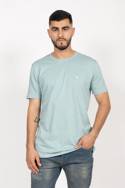 Camiseta de Hombre Slim Fit Manga Corta Cuello Redondo. Verde Agua - 101006