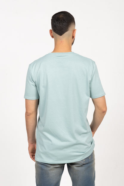 Camiseta de Hombre Slim Fit Manga Corta Cuello Redondo. Verde Agua - 101006