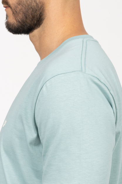 Camiseta de Hombre Slim Fit Manga Corta Cuello Redondo. Verde Agua - 101006