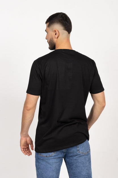 Camiseta de Hombre Slim Fit Manga Corta Cuello Redondo. Negro - 101010