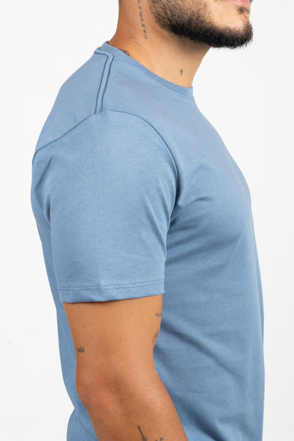 Camiseta de Hombre Slim Fit Manga Corta Cuello Redondo. Azul Jo - 101013