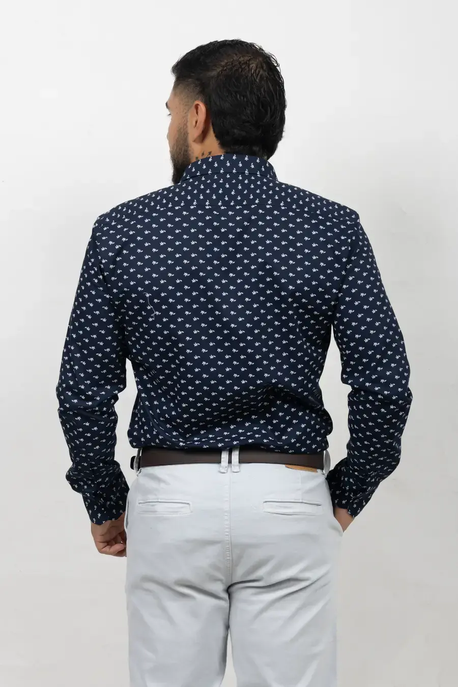 Camisa Manga Larga para Hombre Azul Oscuro 10803