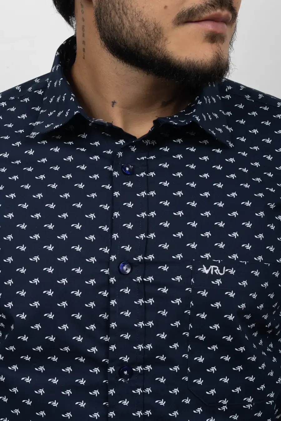 Camisa Manga Larga para Hombre Azul Oscuro 10803
