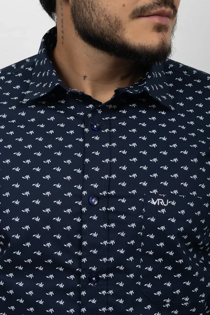 Camisa Manga Larga para Hombre Azul Oscuro 10803