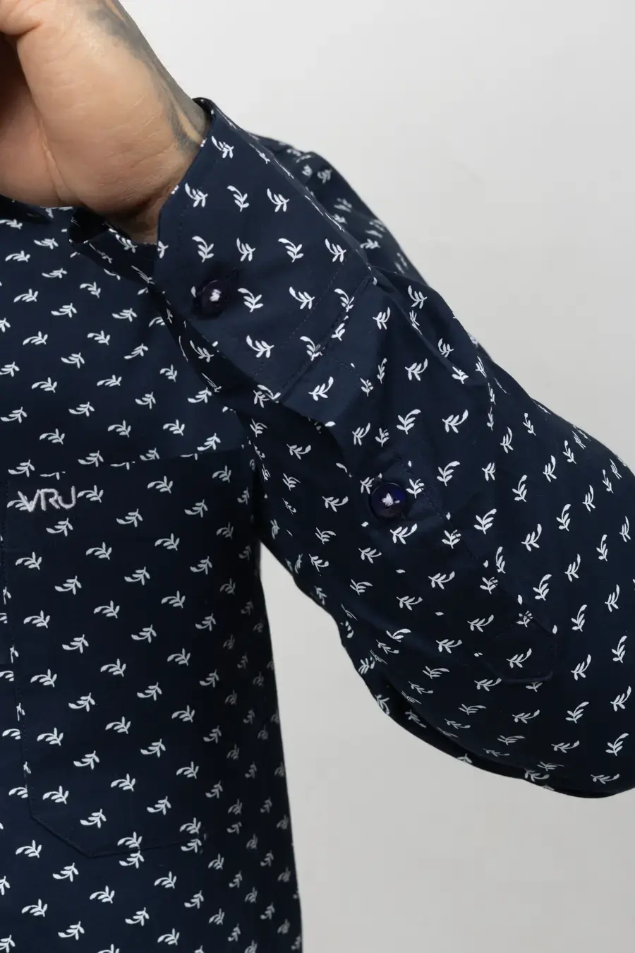 Camisa Manga Larga para Hombre Azul Oscuro 10803