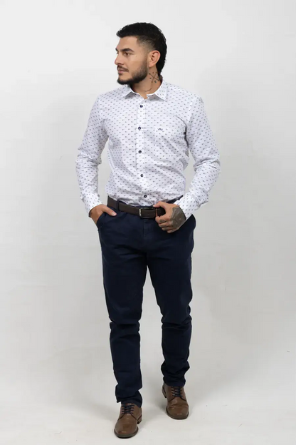 Camisa Manga Larga para Hombre Blanco 10804