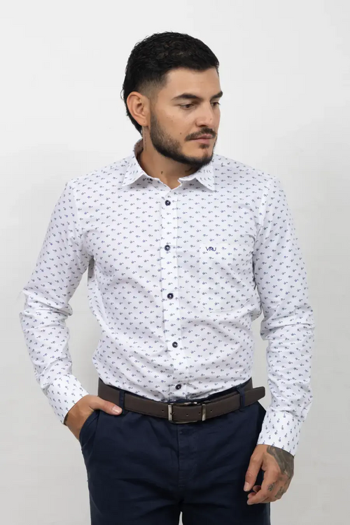 Camisa Manga Larga para Hombre Blanco 10804