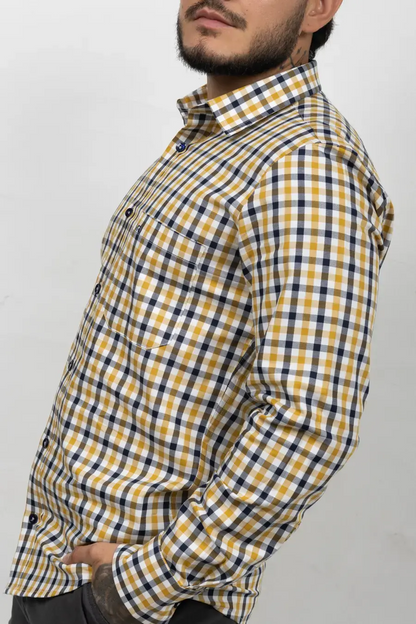 Camisa Manga Larga para Hombre Mostaza 10811