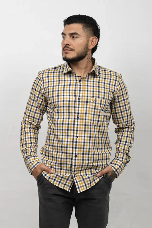 Camisa Manga Larga para Hombre Mostaza 10811