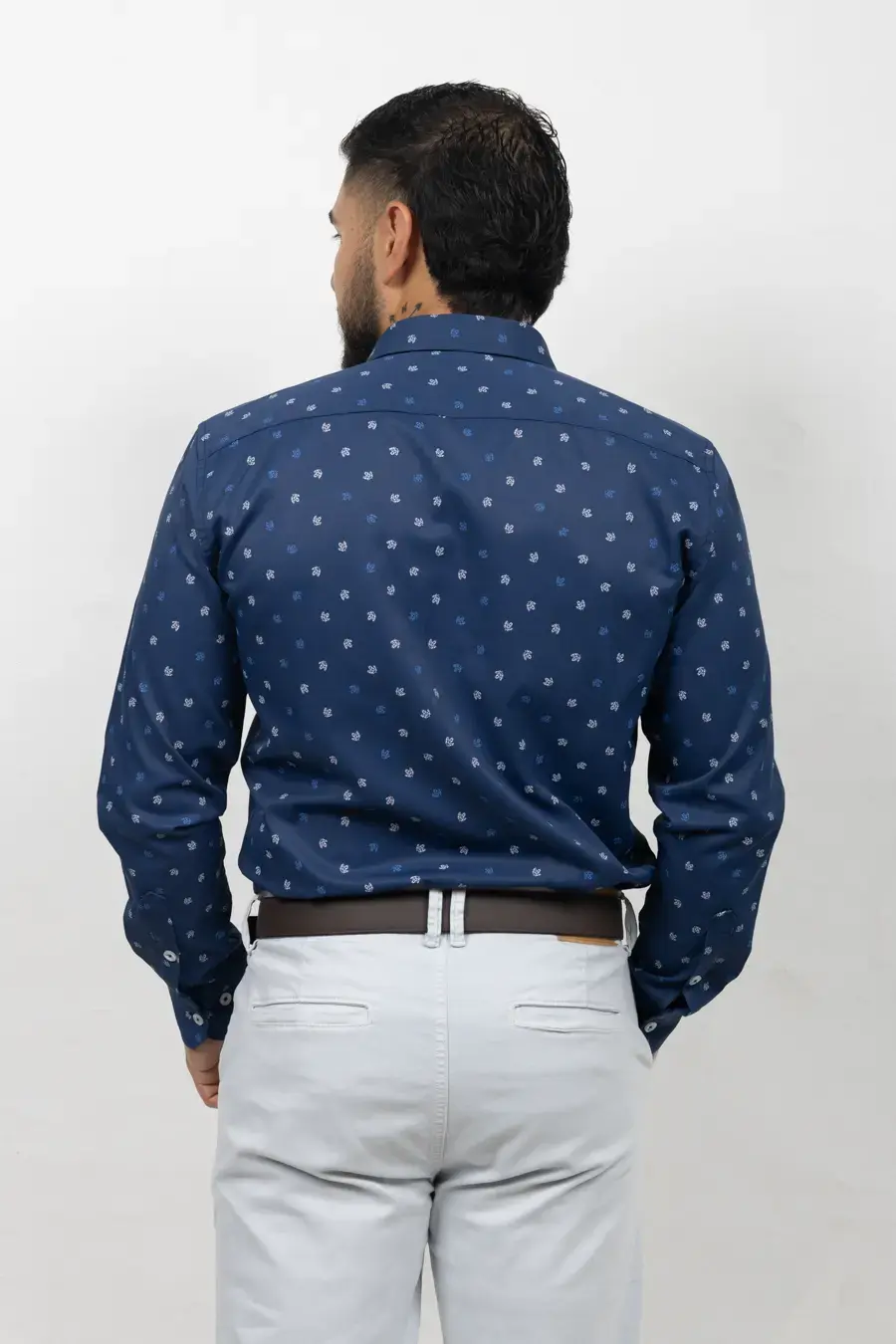 Camisa Manga Larga para Hombre Azul Oscuro 10903