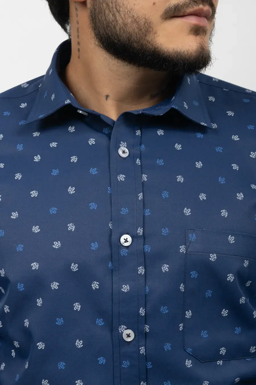Camisa Manga Larga para Hombre Azul Oscuro 10903