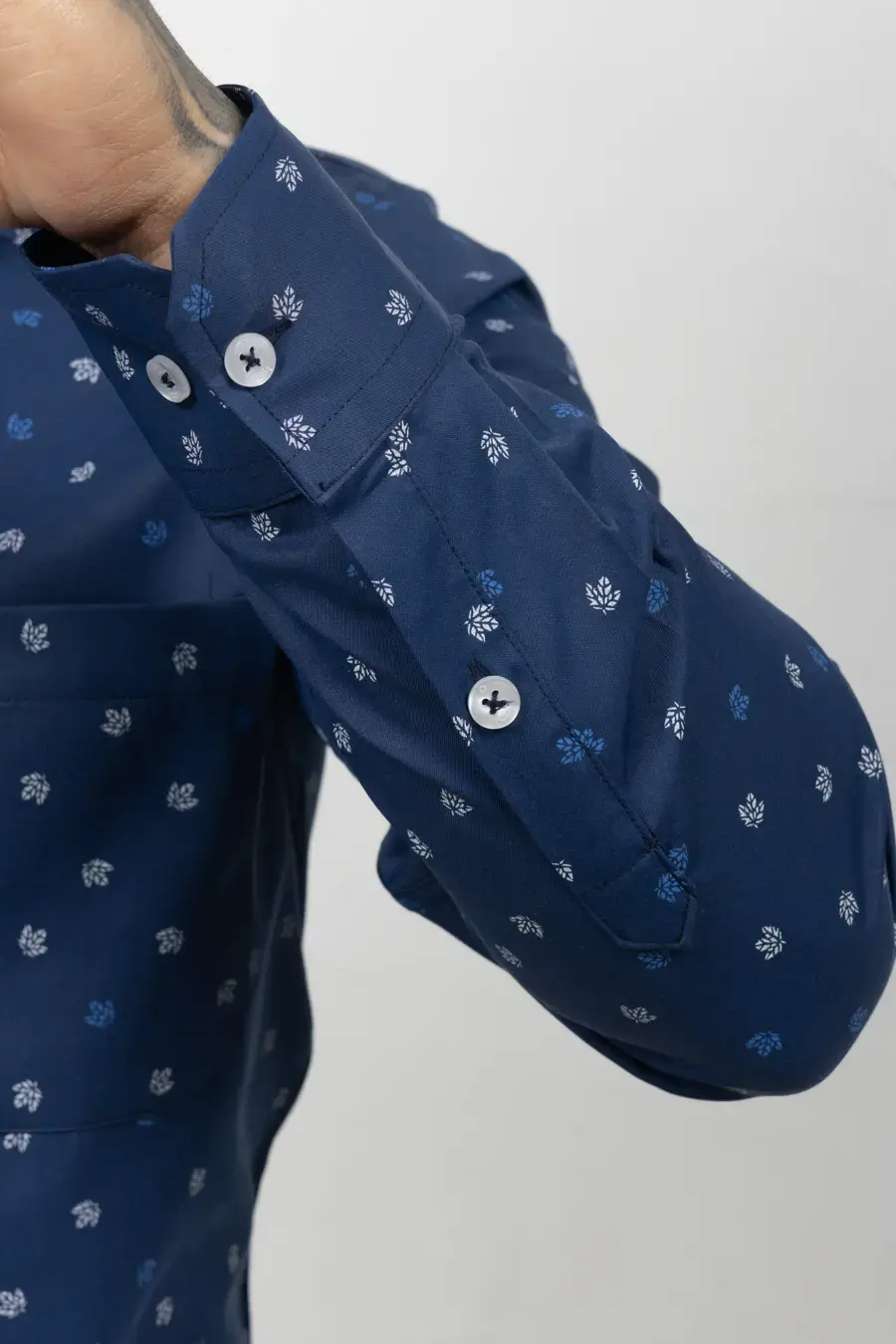Camisa Manga Larga para Hombre Azul Oscuro 10903