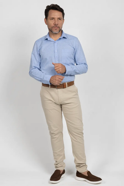 Camisa Manga Larga para Hombre Azu Claro 11004