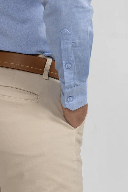 Camisa Manga Larga para Hombre Azu Claro 11004