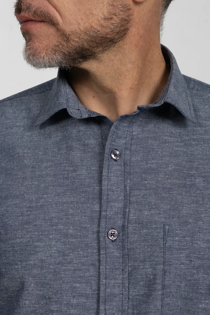 Camisa Manga Larga para Hombre Gris Oscuro 11005