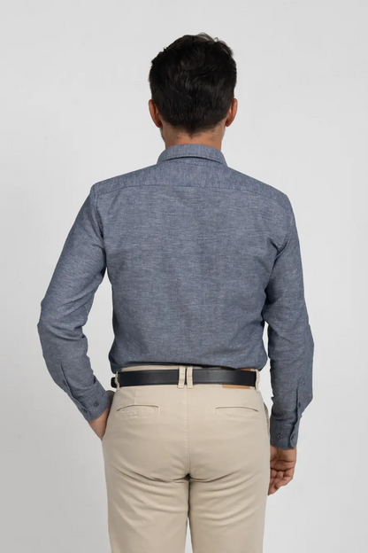 Camisa Manga Larga para Hombre Gris Oscuro 11005