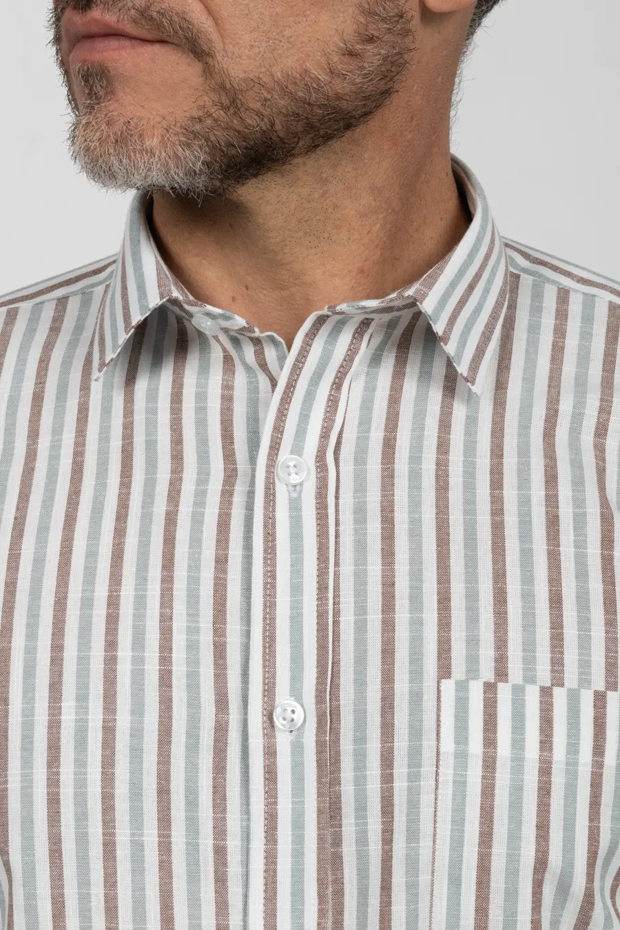 Camisa Manga Larga para Hombre Café 11007
