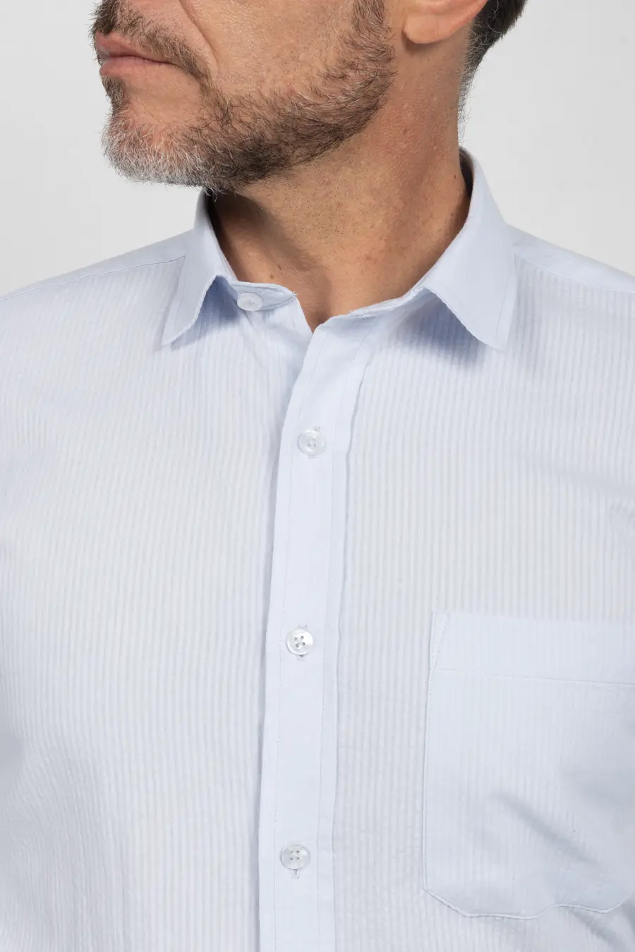 Camisa Manga Larga para Hombre Azul Claro 11008