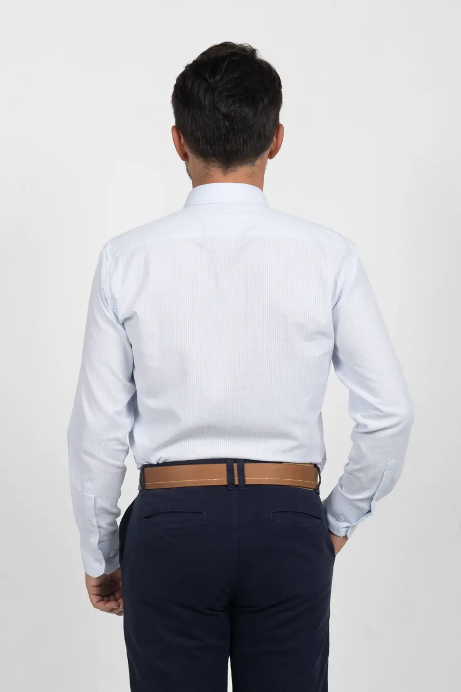 Camisa Manga Larga para Hombre Azul Claro 11008