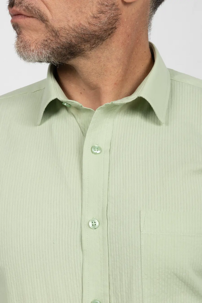 Camisa Manga Larga para Hombre Verde Claro 11011