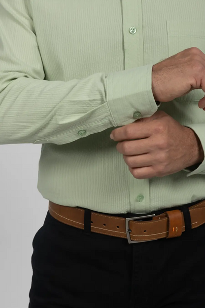 Camisa Manga Larga para Hombre Verde Claro 11011