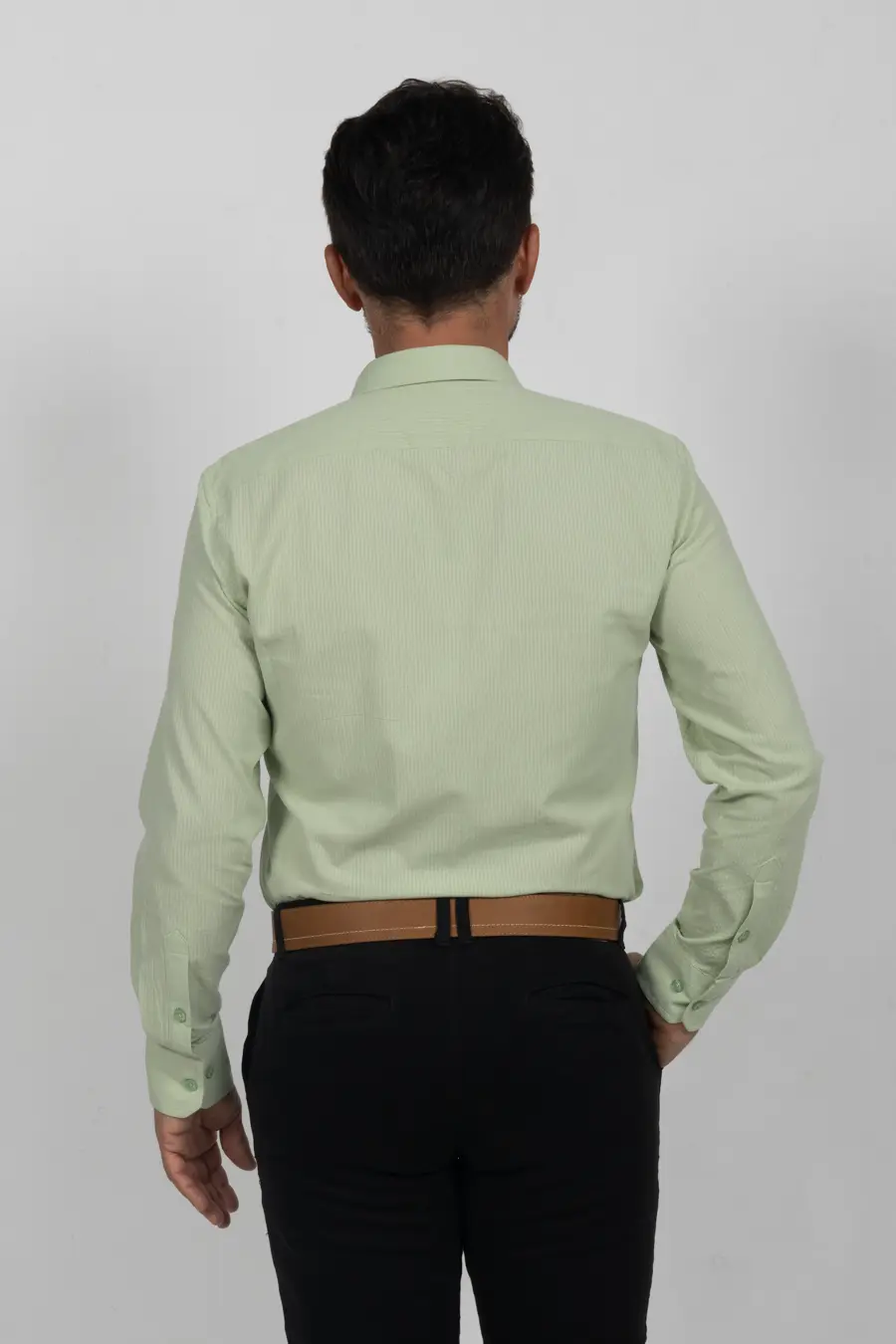 Camisa Manga Larga para Hombre Verde Claro 11011