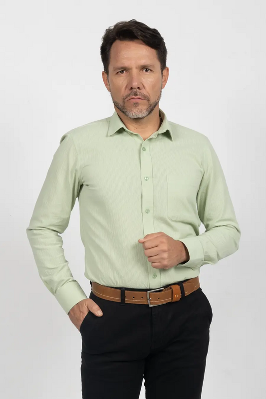 Camisa Manga Larga para Hombre Verde Claro 11011