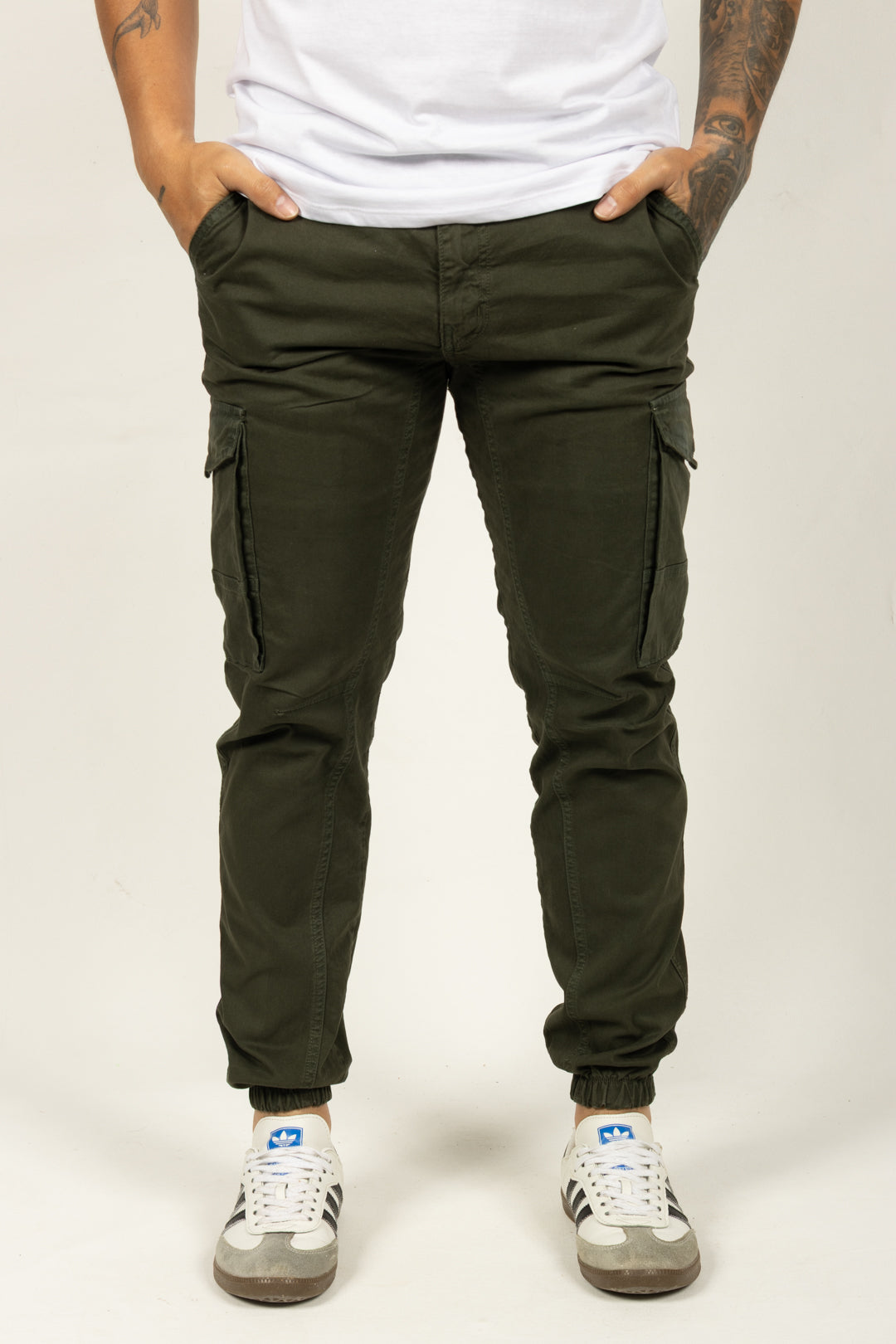 Pantalón Tipo Jogger para Hombre Verde Militar 120106