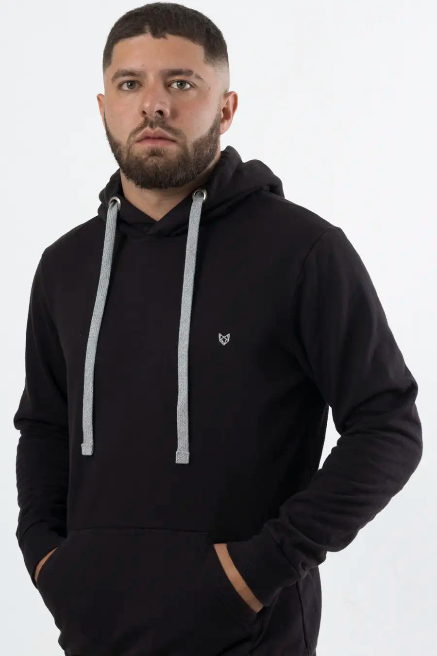 Buzo Cerrado con Capucha para Hombre Negro 140501