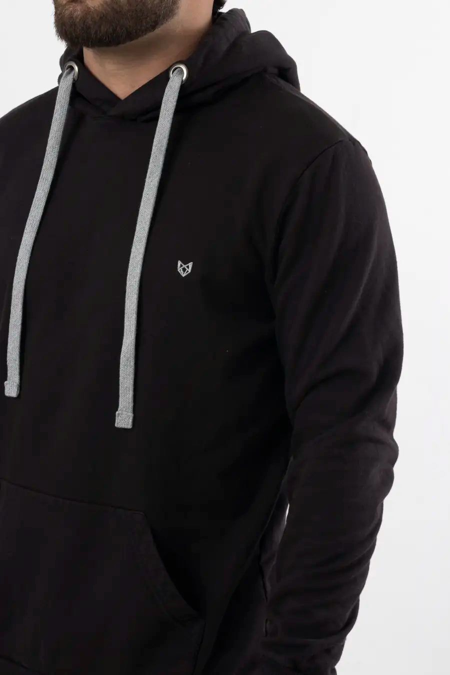 Buzo Cerrado con Capucha para Hombre Negro 140501