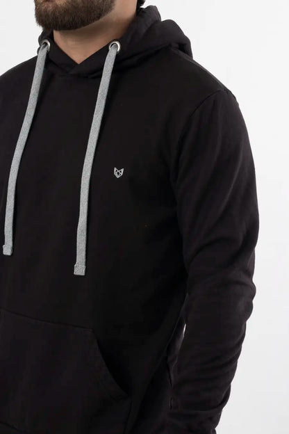 Buzo Cerrado con Capucha para Hombre Negro 140501