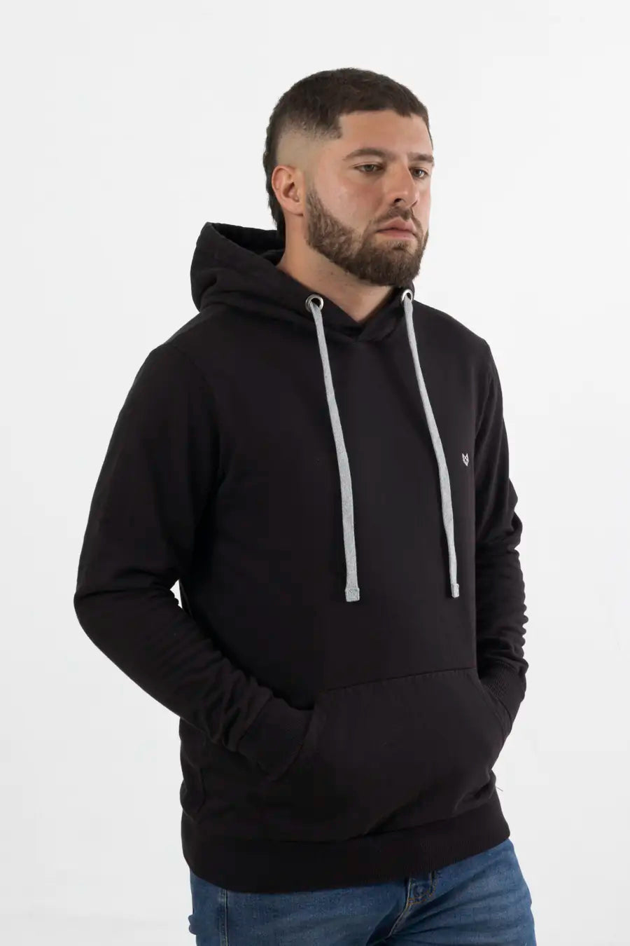 Buzo Cerrado con Capucha para Hombre Negro 140501