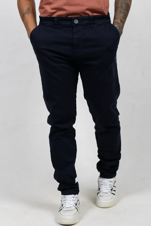 Pantalón Tipo Chino Regular Fit para Hombre Azul Oscuro 150304