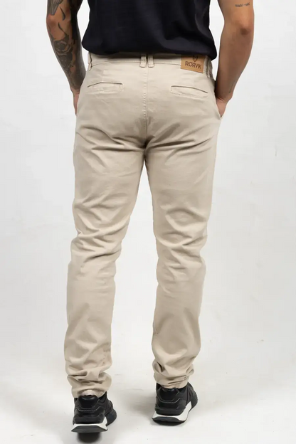 Pantalón Tipo Chino Regular Fit para Hombre Beige 150305