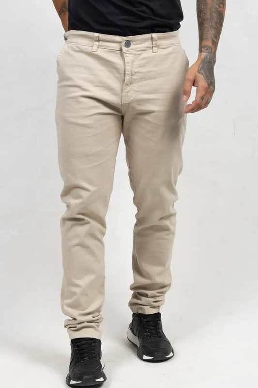 Pantalón Tipo Chino Regular Fit para Hombre Beige 150305